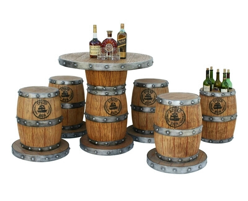 Beer And Wine Barrel Seating Set Custom Made 